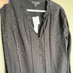 Black leopard blouse